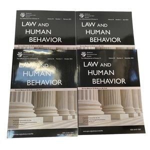 Lot of 4 Issues Law and Human Behavior Journal 2021 American Psychological APA